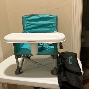 EUC Booster Chair Summer by Ingenuity Removable Tray Collapses Storage Bag
